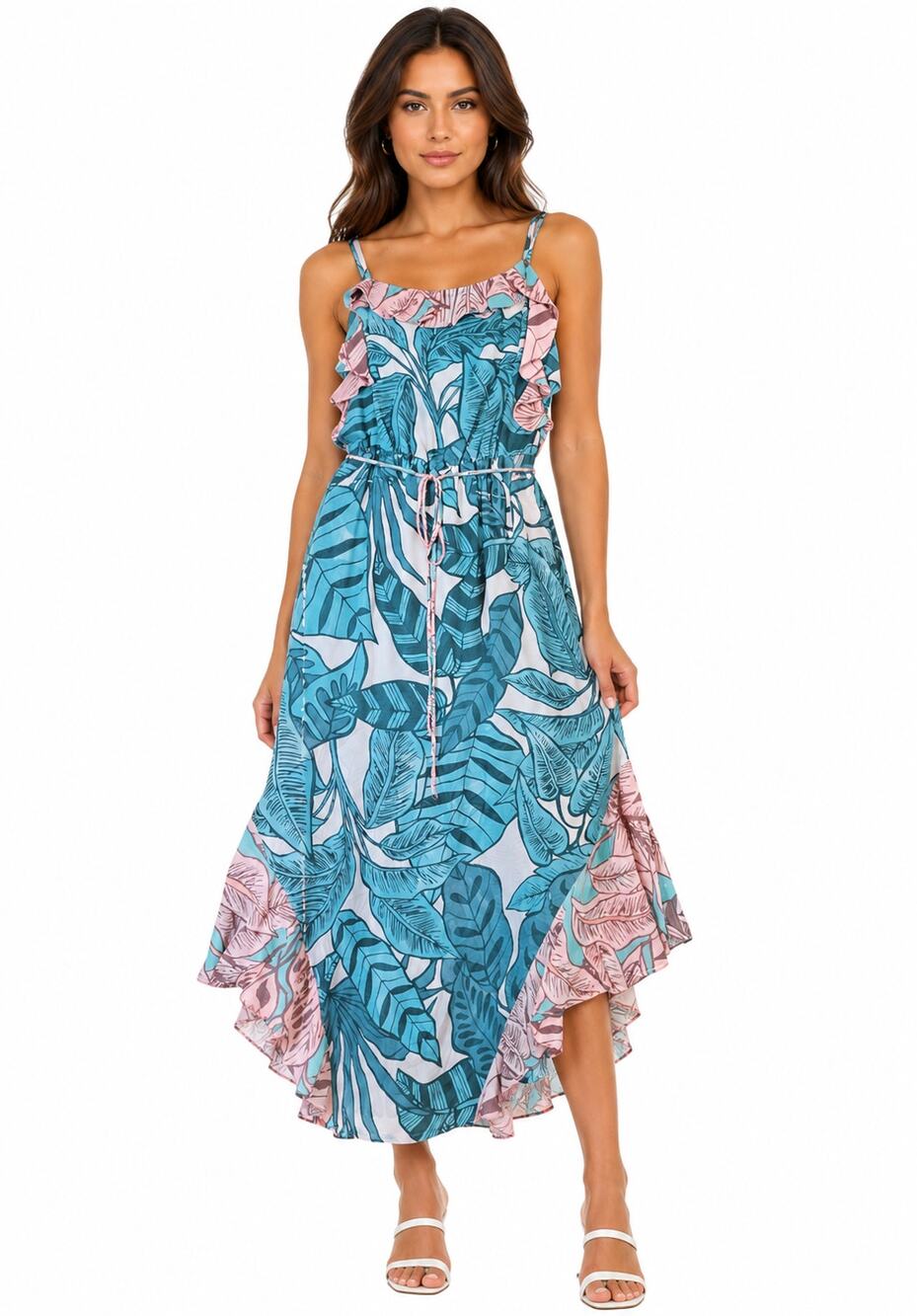 Farm Rio Anthropologie Floral Midi Dress Size S